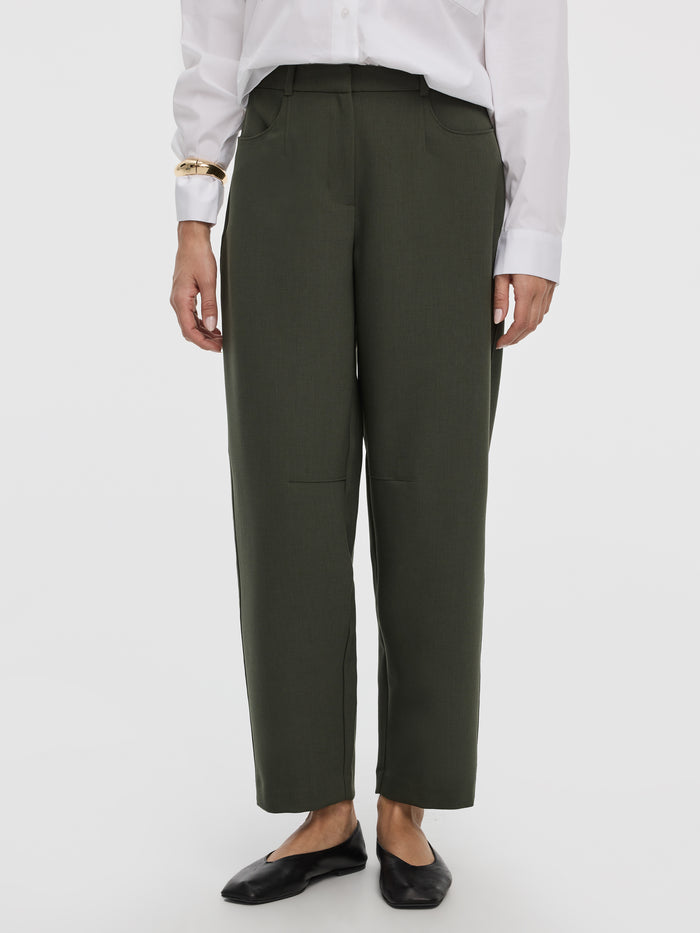 Mid-Rise Barrel Pants