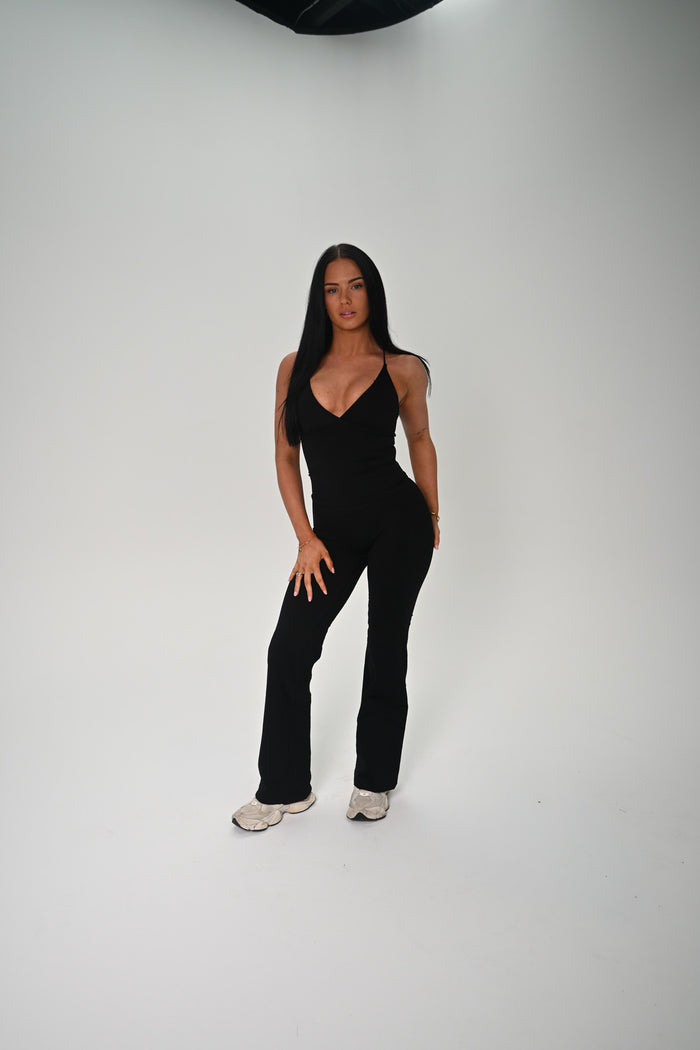 MIDNIGHT BLACK FLARED LEGGINGS