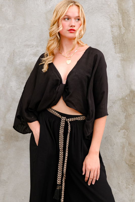 Mina Knot Top- Black