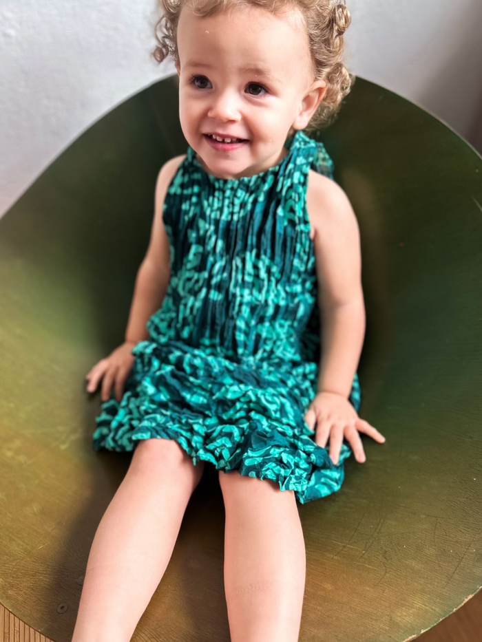 Mini Smash Pocket Dress | Green Cockatoo