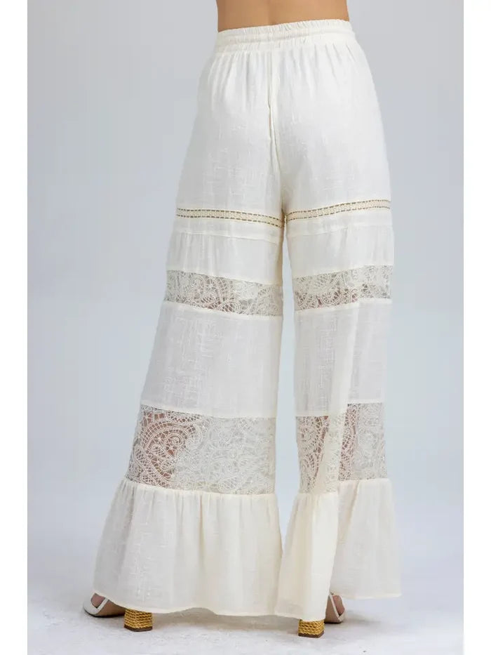 Miss Me Lace and Linen Luxe Pant