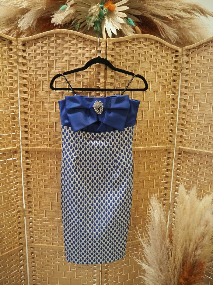 Moncho Heredia Blue Silver Dress 10