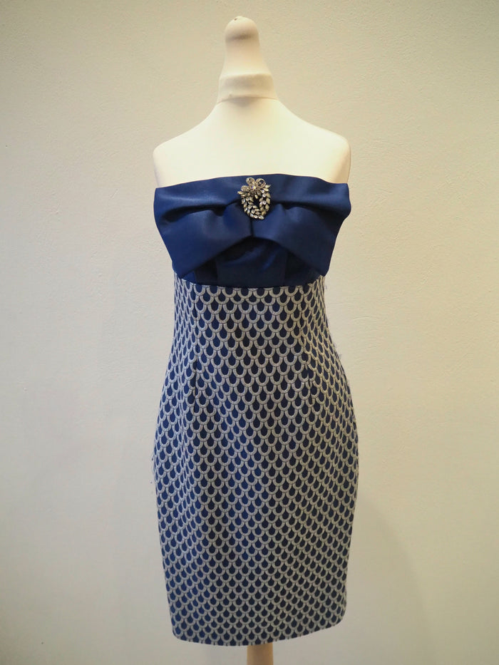 Moncho Heredia Blue Silver Dress 10