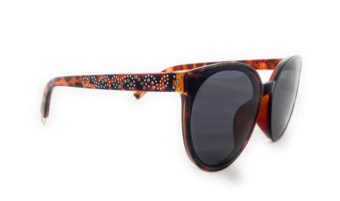 Montana West Rhinestone Cat Eye Sunglasses, Tortoise