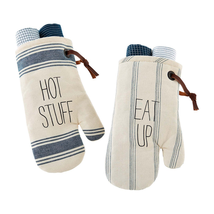 Mud Pie Bistro Oven Mitt Towel Set