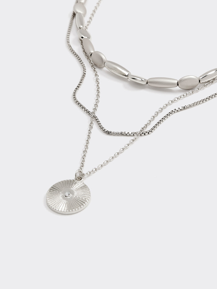 Multilayer Short Necklace with Pendant