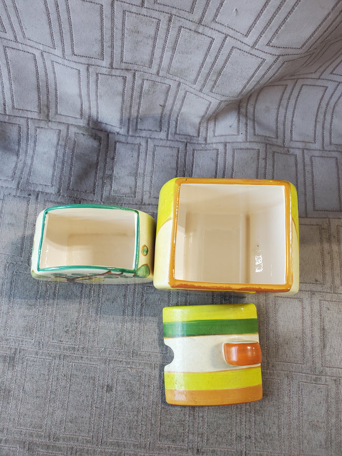 Museum of Modern Art Clarice Cliff Jam Pot and Sugar Bowl Set
