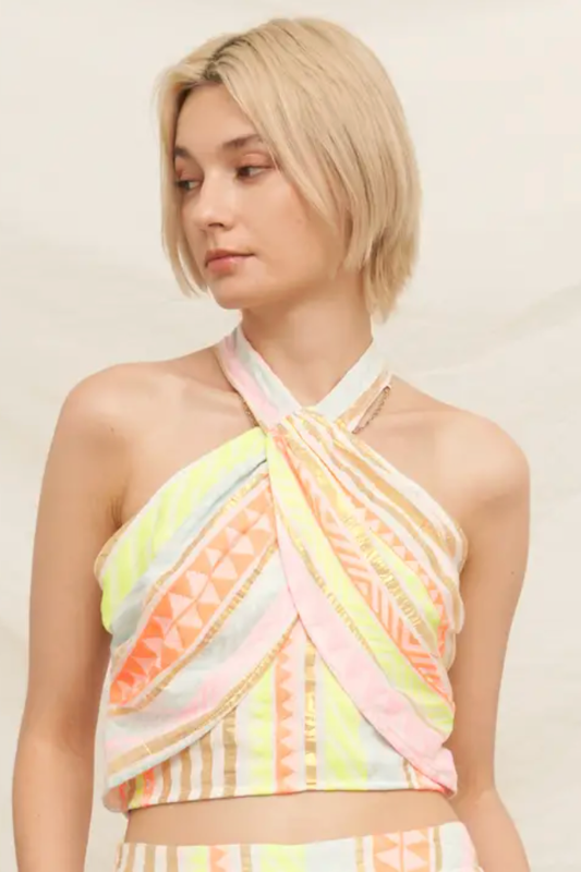 Neon Lurex Halter Top