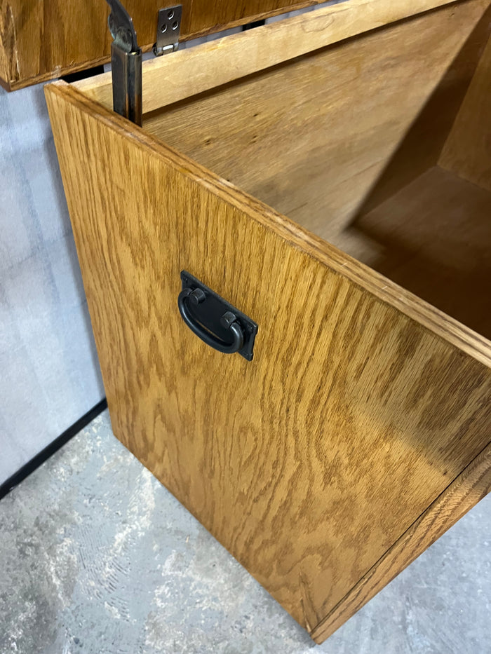Oak Tone Trunk with Metal Side Handles
