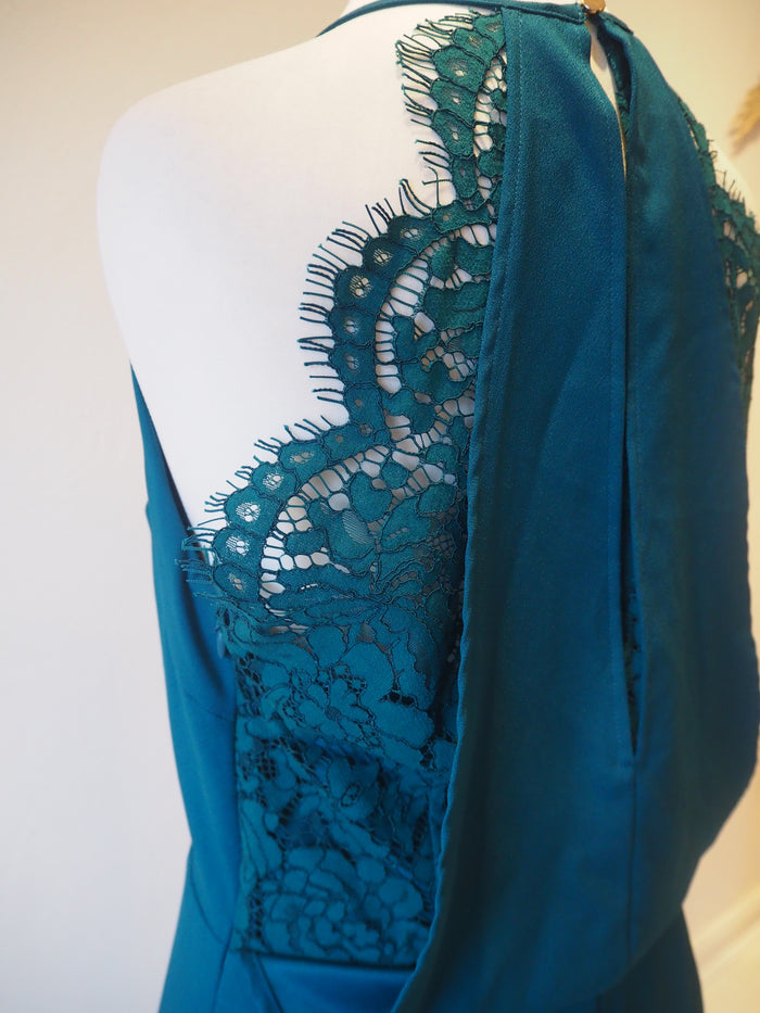 Oasis Teal Lace Detail Dress New RRP £58 Size 12