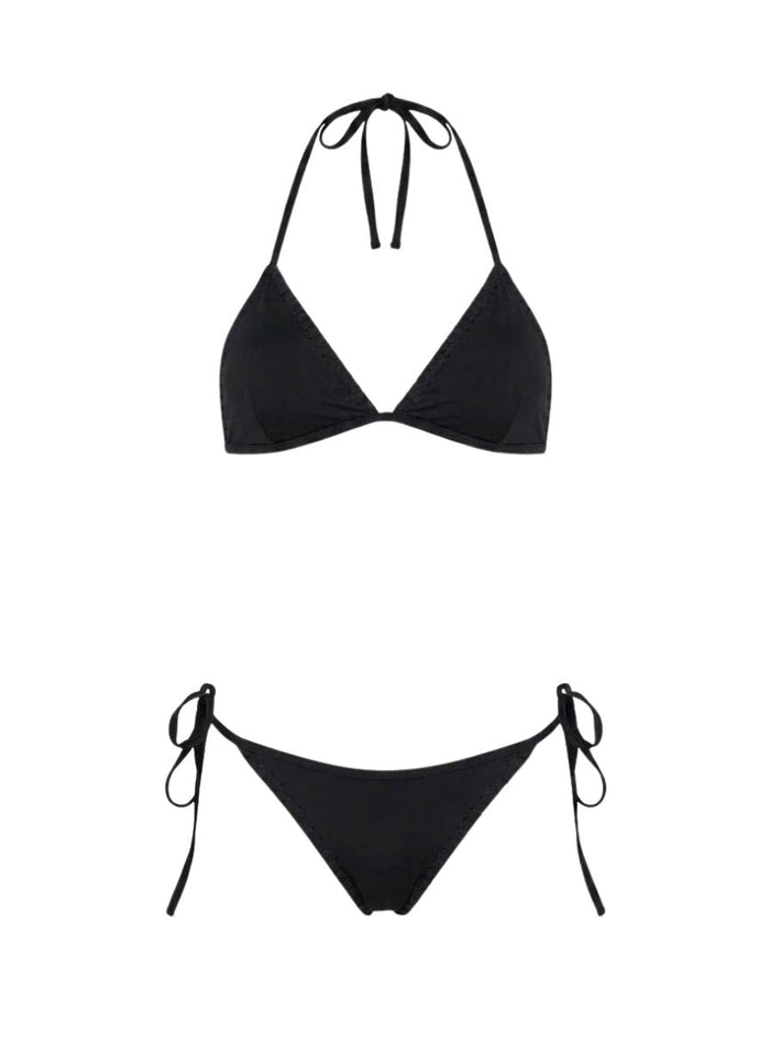 Bikini Kiohne Ocean/Zoe Triangle Embroidered Bikini Black Apoella