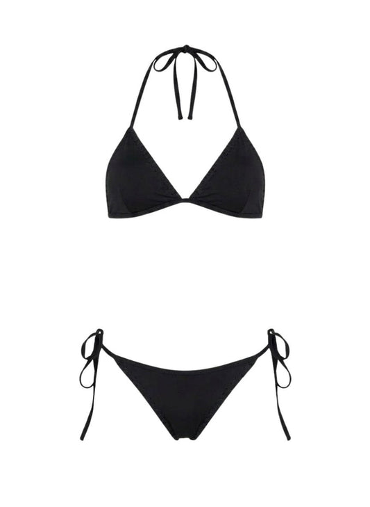 Bikini Kiohne Ocean/Zoe Triangle Embroidered Bikini Black Apoella