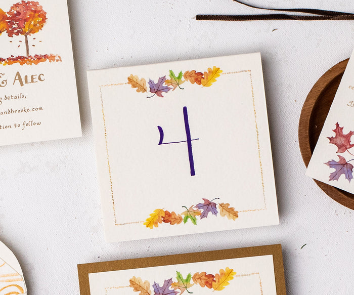 October Leaves Table Number