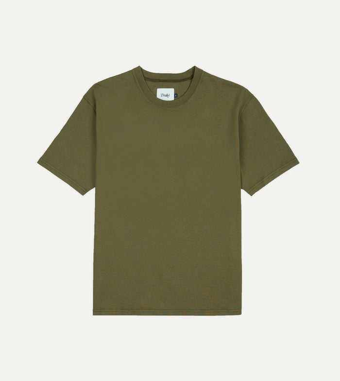 Olive Cotton Crew Neck Hiking T-Shirt