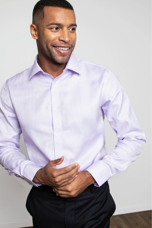 Oliver Herringbone Shirt- Purple