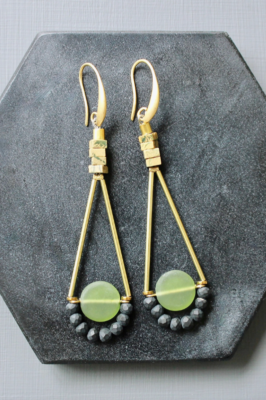 Olivine Glass earrings