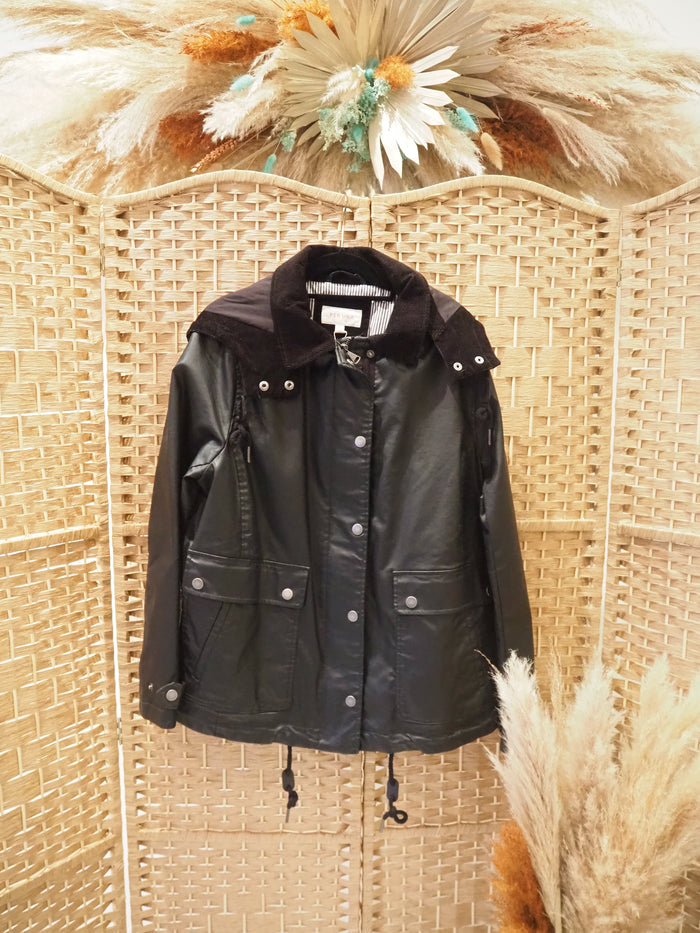 Per Una Black Wax Jacket 16 (New)