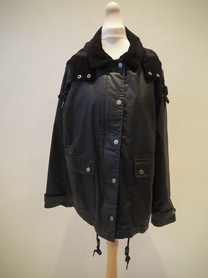 Per Una Black Wax Jacket 16 (New)