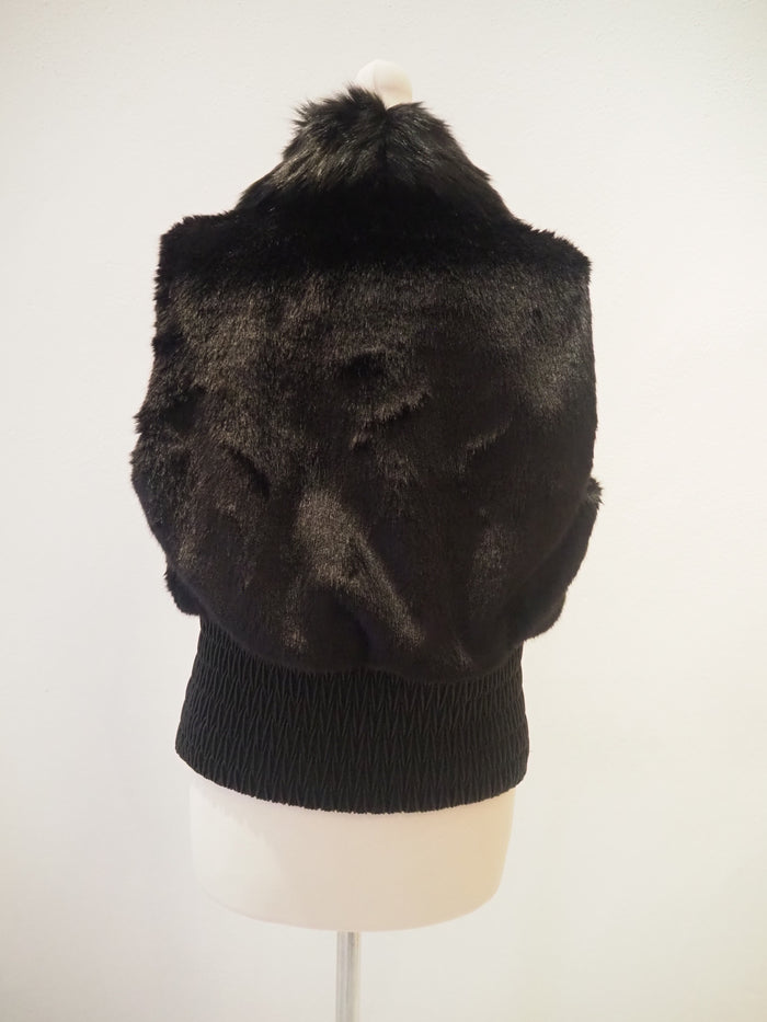 Pia Rossini Black Fur Gillet L New