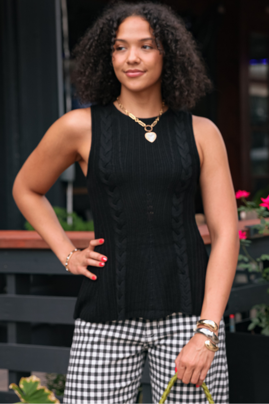 Polly Peplum Top - Black