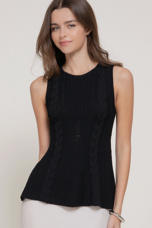 Polly Peplum Top - Black