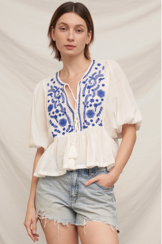 Popea Peplum- White