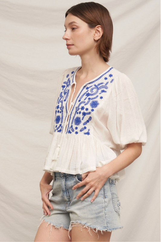 Popea Peplum- White