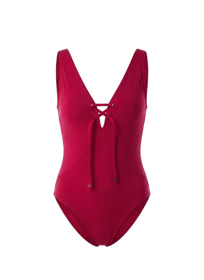 One-Piece Kiohne Port Lace Up One Piece Wild Magenta Apoella