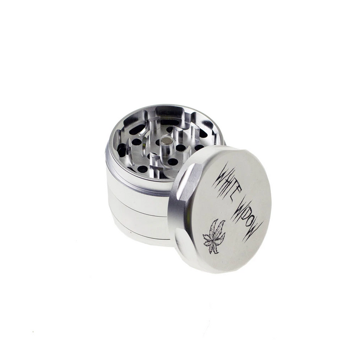 white widow 4 piece grinder silver