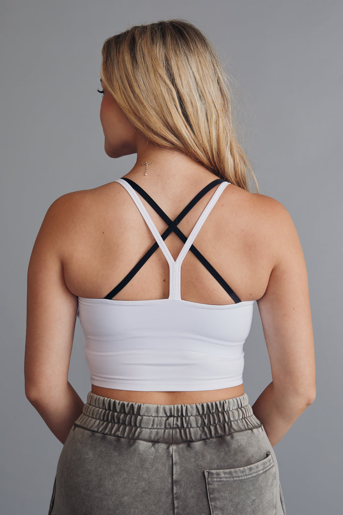 PUREFIT SLEEVELESS CROP TOP WHITE