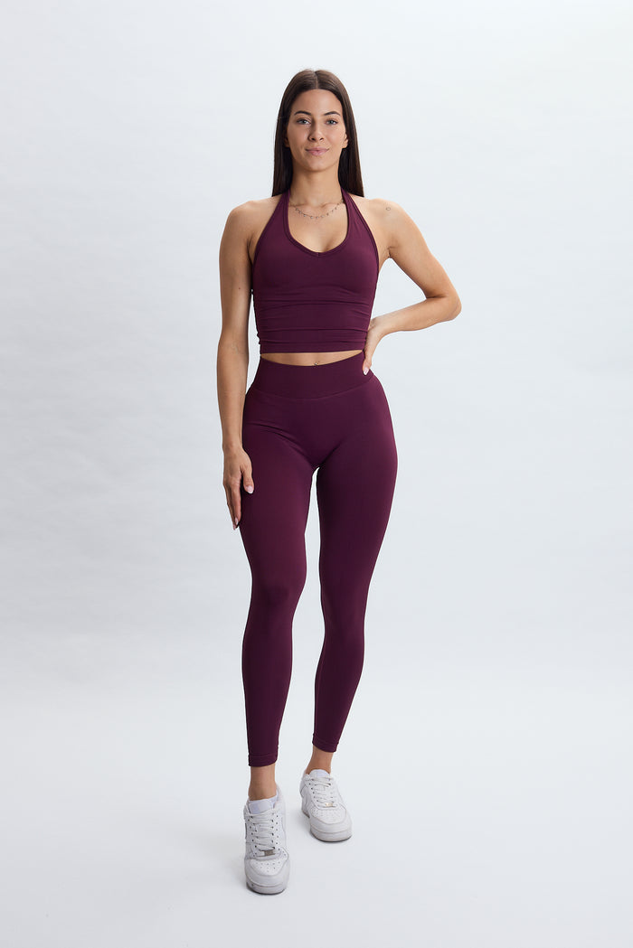 PUREFLEX SEAMLESS SCRUNCH LEGGINGS BURGUNDY