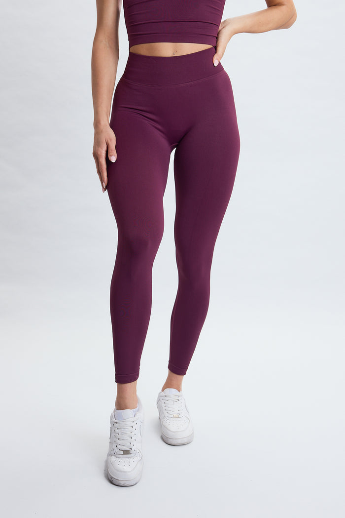 PUREFLEX SEAMLESS SCRUNCH LEGGINGS BURGUNDY