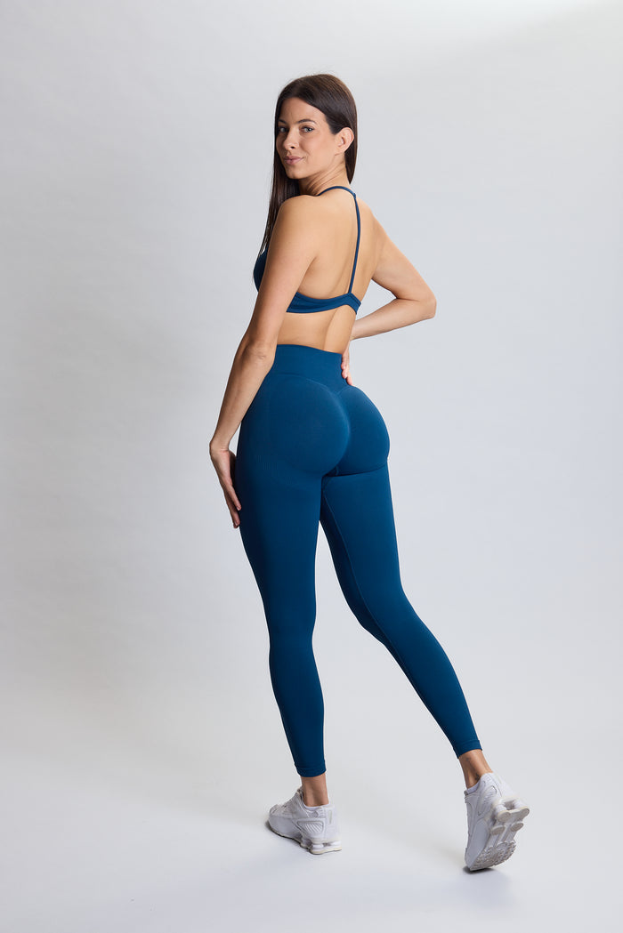 PUREFLEX SEAMLESS SCRUNCH LEGGINGS PETROL GREEN