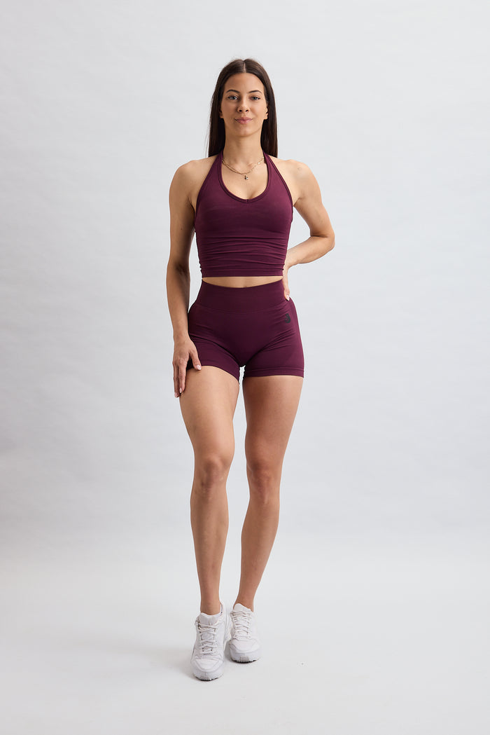 PUREFLEX SEAMLESS SCRUNCH SHORTS BURGUNDY