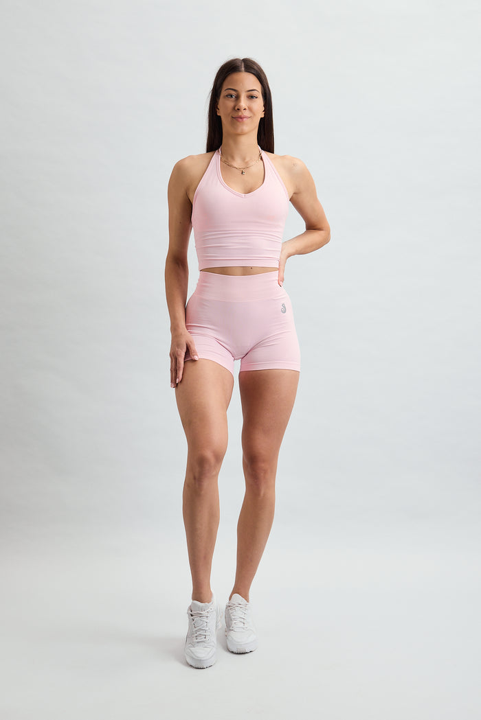 PUREFLEX SEAMLESS SCRUNCH SHORTS POWDER PINK