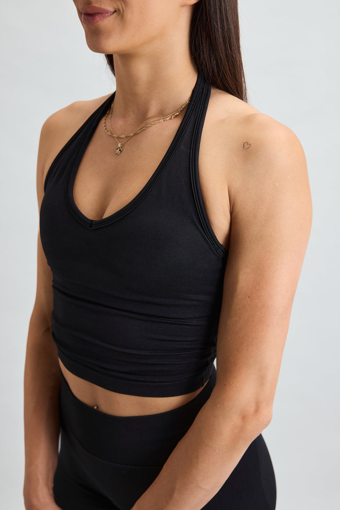PUREFLEX SLEEVELESS CROP TOP BLACK