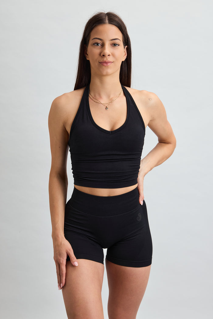 PUREFLEX SLEEVELESS CROP TOP BLACK