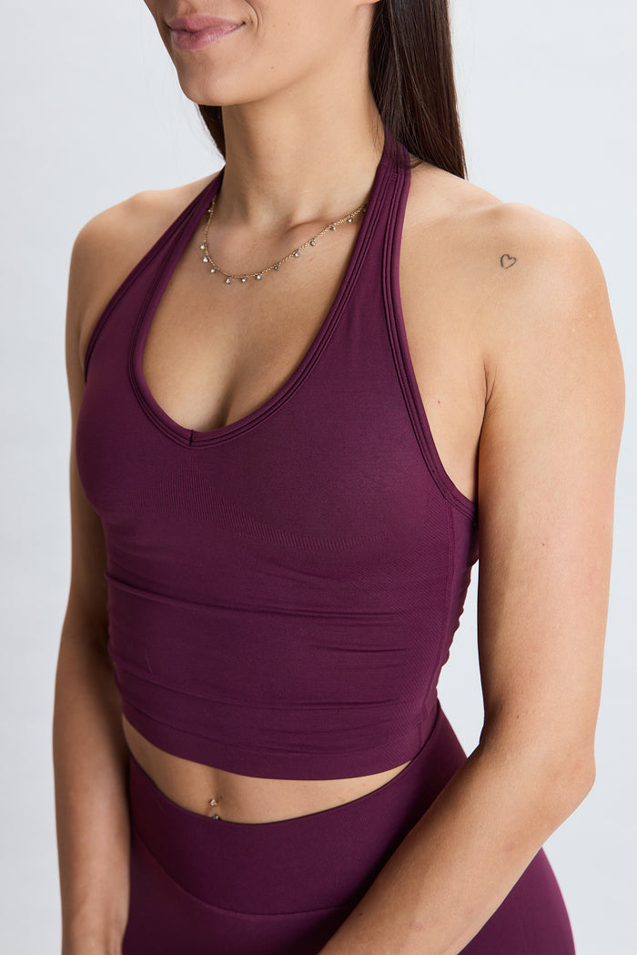 PUREFLEX SLEEVELESS CROP TOP BURGUNDY
