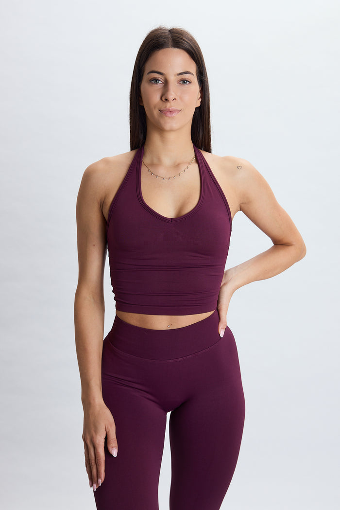 PUREFLEX SLEEVELESS CROP TOP BURGUNDY