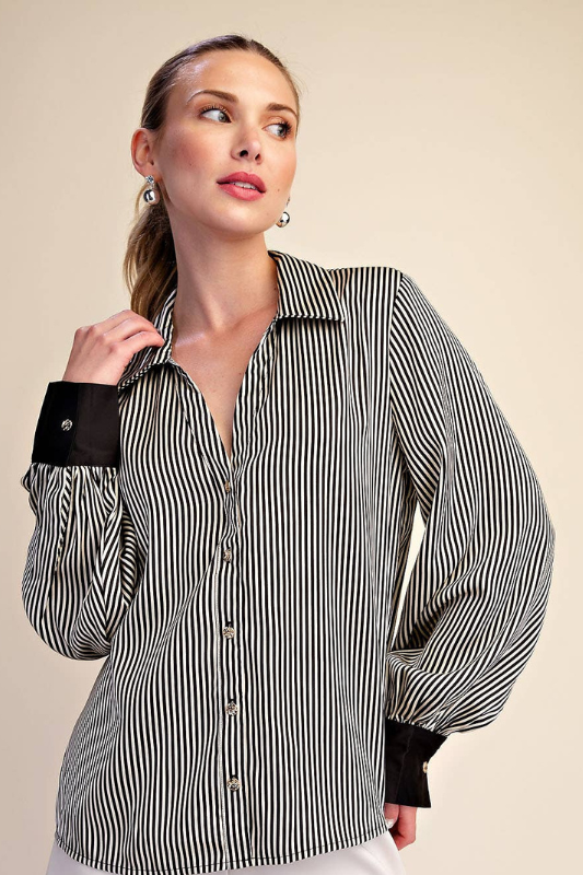 Rachel Striped Button Down