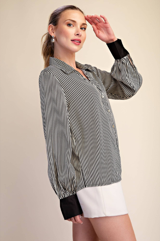 Rachel Striped Button Down