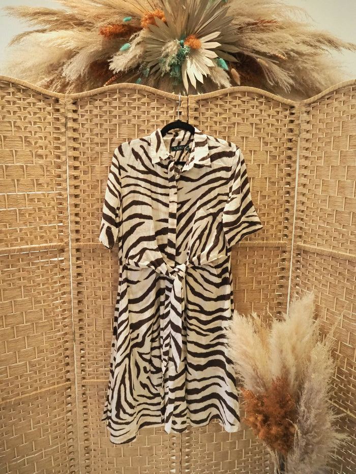 Ralph Lauren Brown/Cream Shirt Dress 10New RRP £219