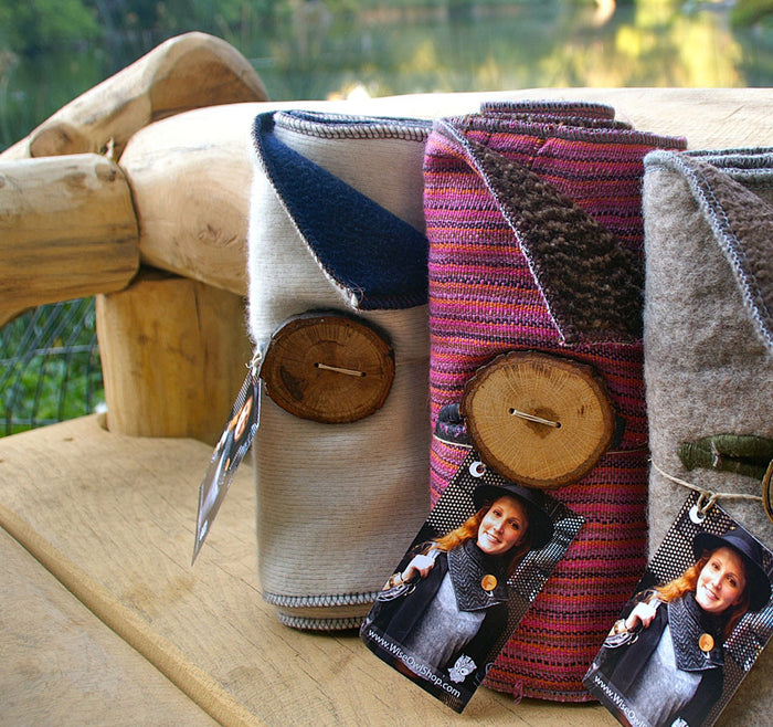 Raspberry Striped Upcycled Neckwarmer - One-of-a-Kind - 
 - 3