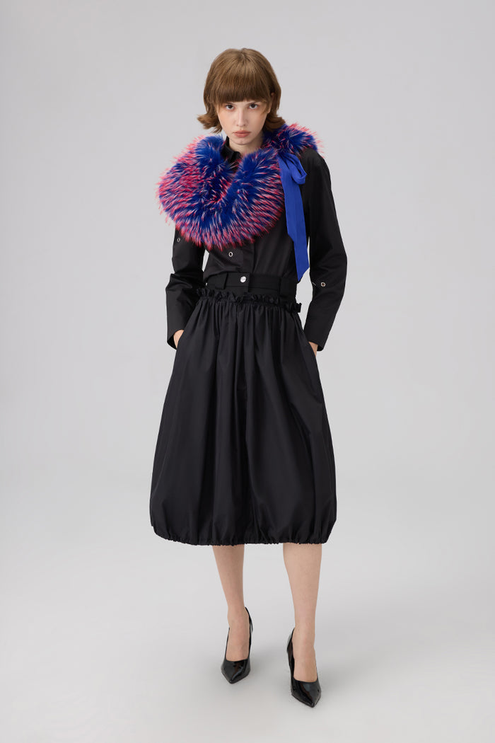 RE-NYLON MIDI-SKIRT