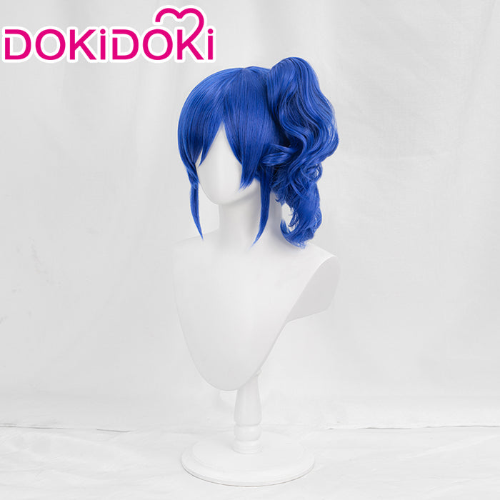 【Ready For Ship】DokiDoki Anime Aikatsu Cosplay Wig Kiriya Aoi Wig Short Curly Blue