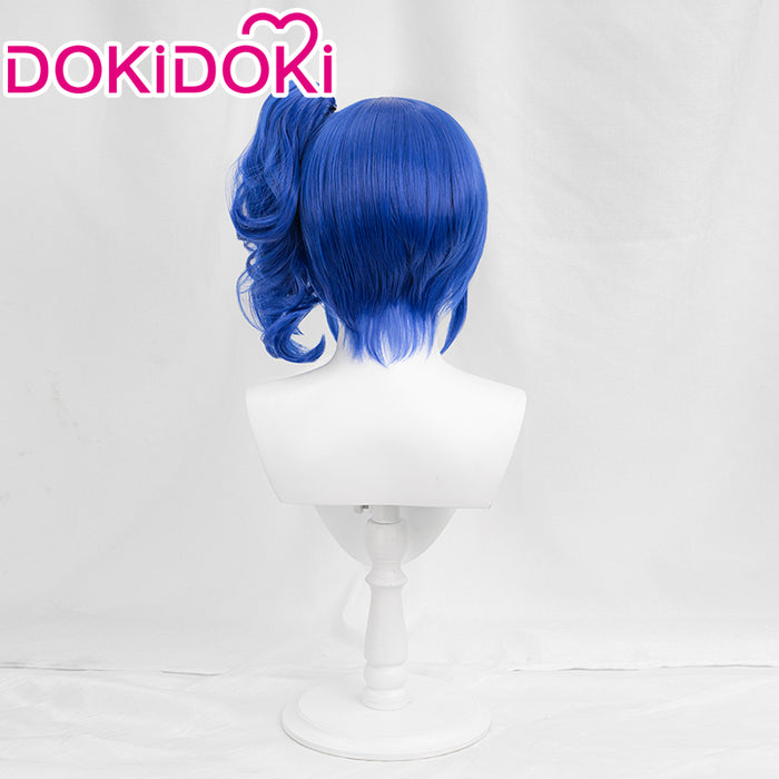 【Ready For Ship】DokiDoki Anime Aikatsu Cosplay Wig Kiriya Aoi Wig Short Curly Blue