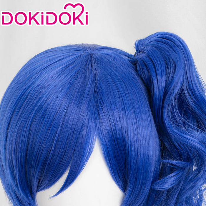 【Ready For Ship】DokiDoki Anime Aikatsu Cosplay Wig Kiriya Aoi Wig Short Curly Blue