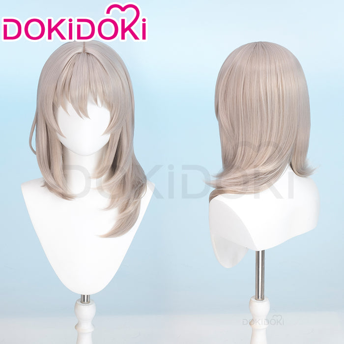 【Ready For Ship】DokiDoki Anime Girls Band Cry Cosplay Momoka Kawaragi Wig Long Straight Grey Hair
