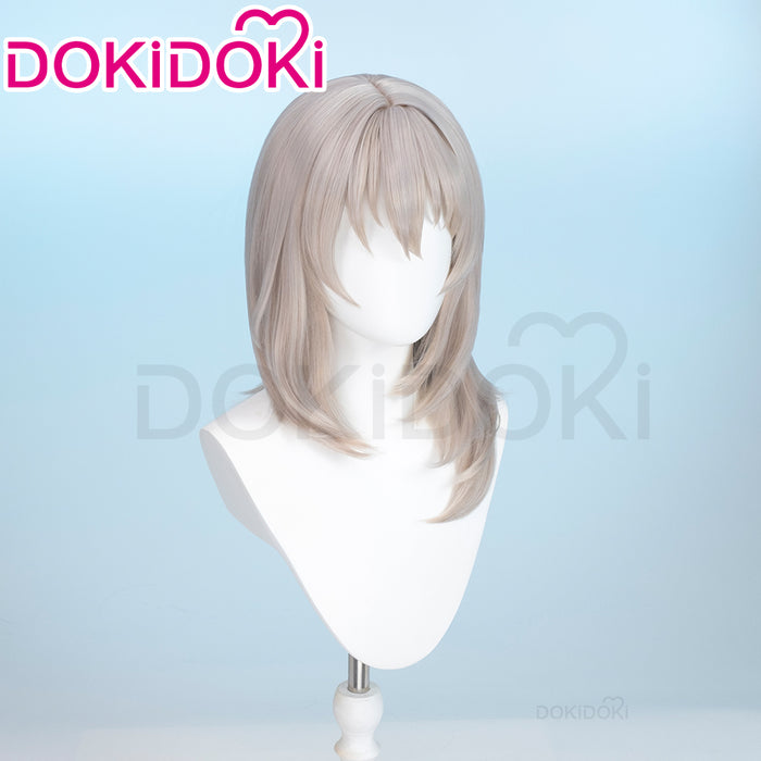 【Ready For Ship】DokiDoki Anime Girls Band Cry Cosplay Momoka Kawaragi Wig Long Straight Grey Hair