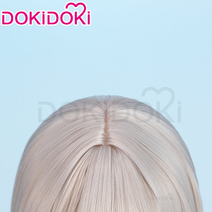 【Ready For Ship】DokiDoki Anime Girls Band Cry Cosplay Momoka Kawaragi Wig Long Straight Grey Hair